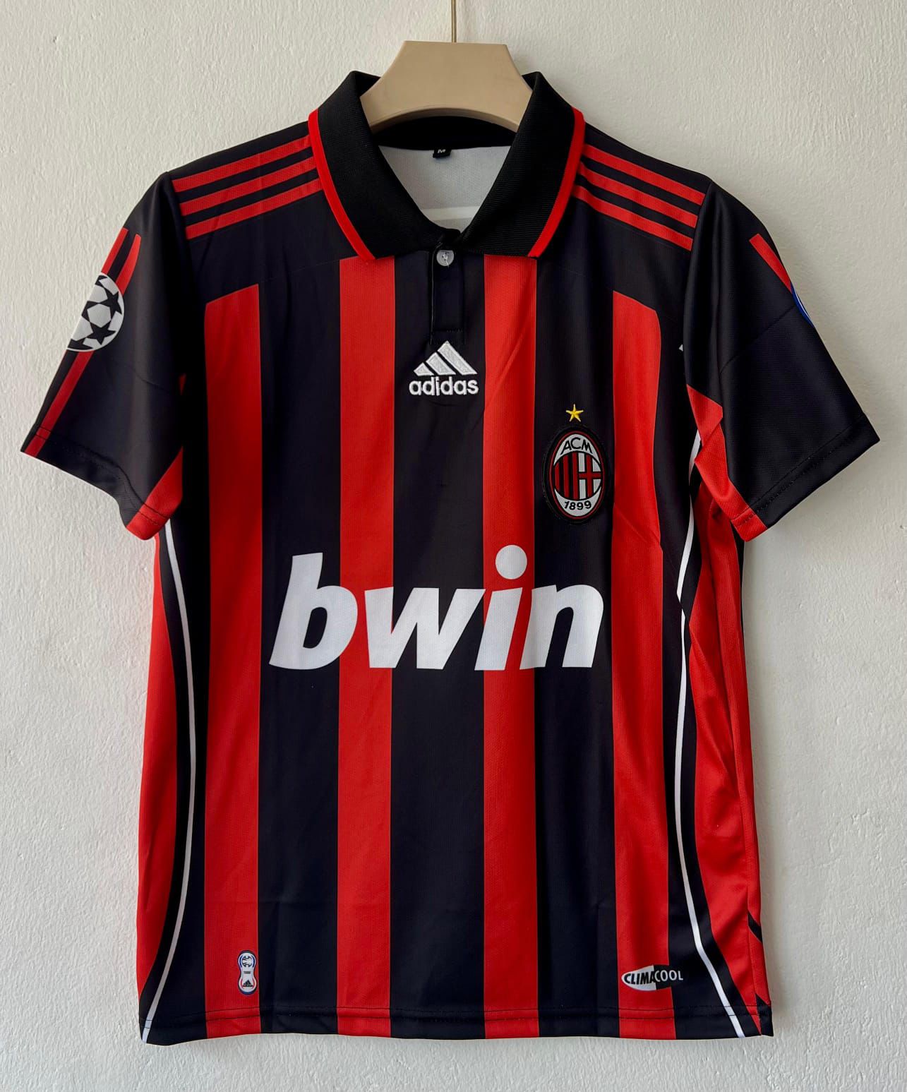 AC Milan 2006/2007 Collar Home Jersey Embroidery - Kaka