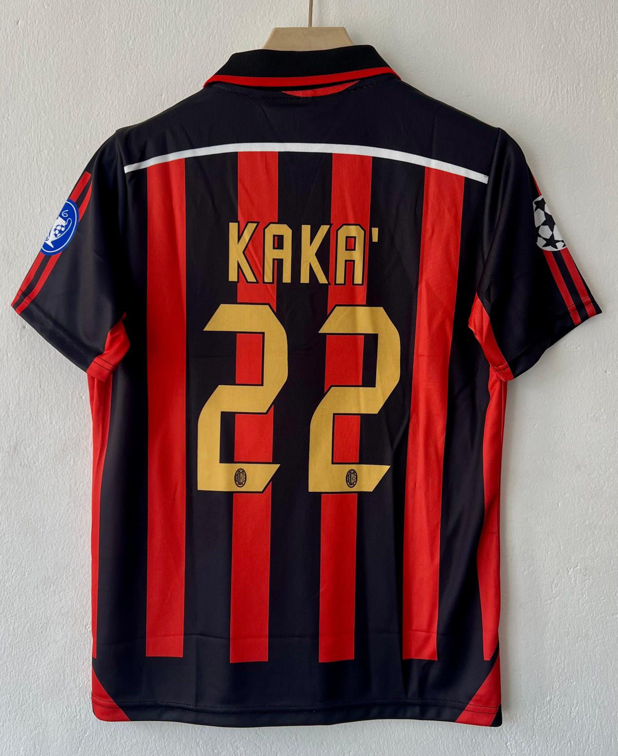AC Milan 2006/2007 Collar Home Jersey Embroidery - Kaka