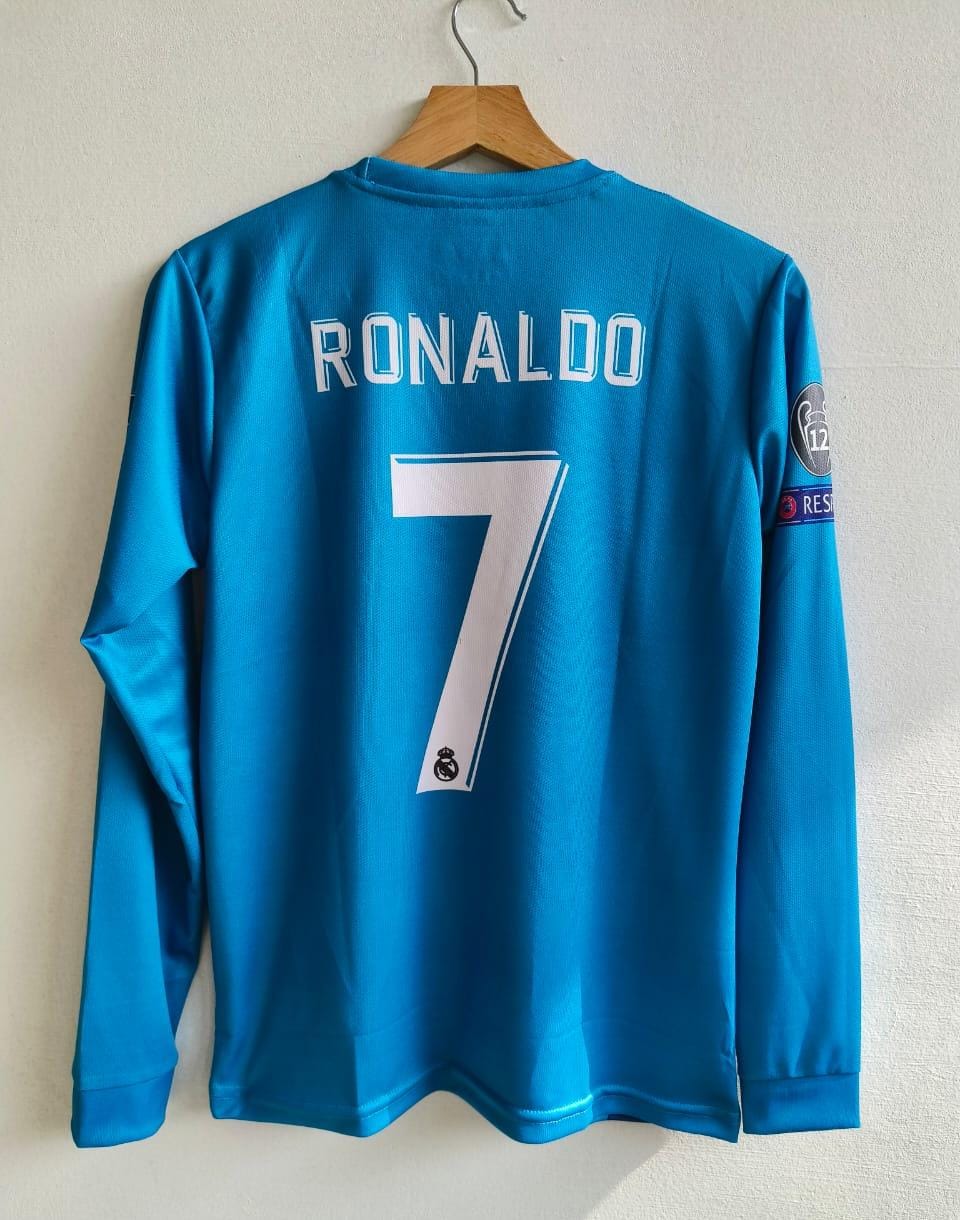 Real Madrid 2017/2018 Full Sleeve Embroidery Third Kit Ronaldo