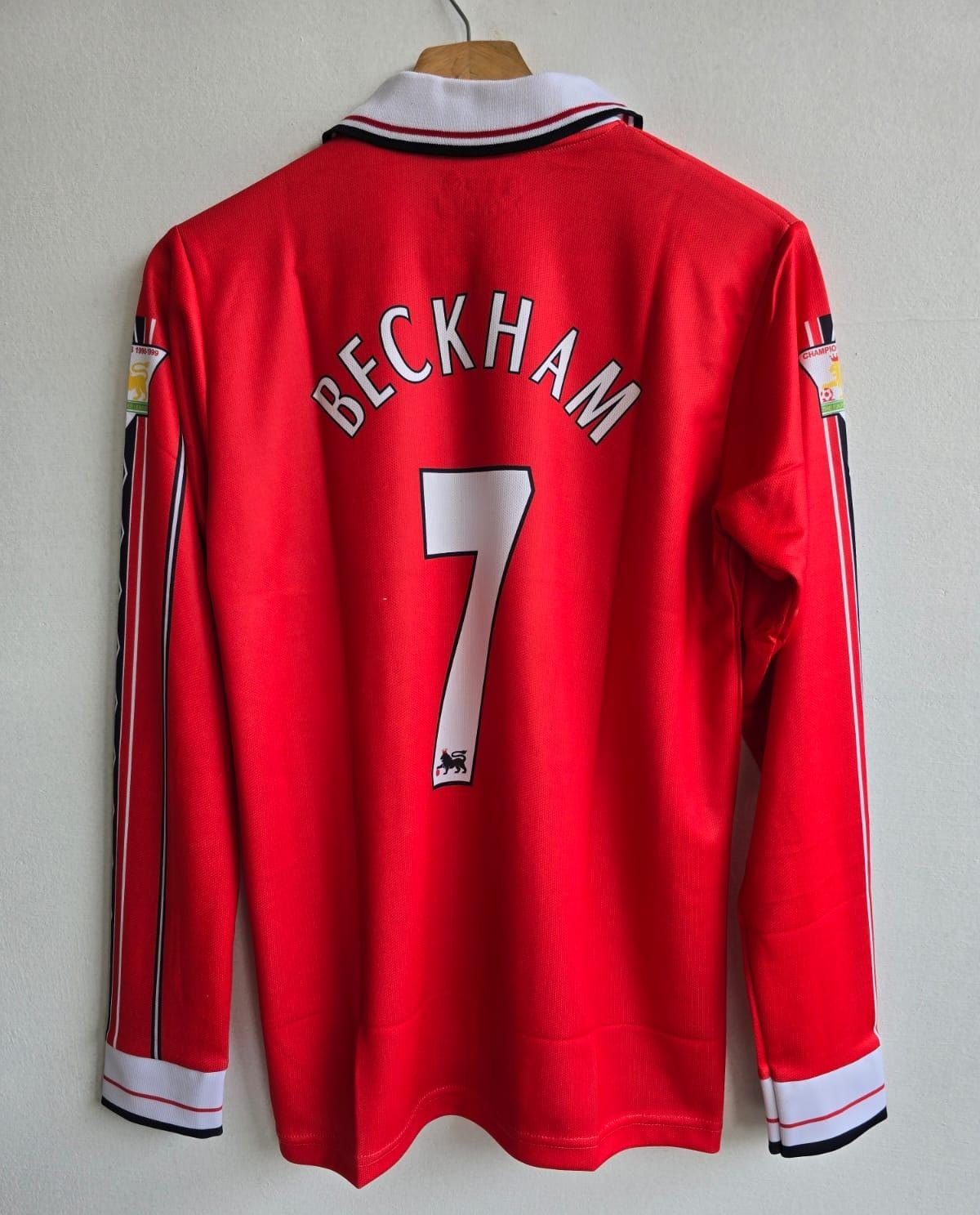 Manchester United 1999 Full Sleeve Zip Collar Embroidery Beckham