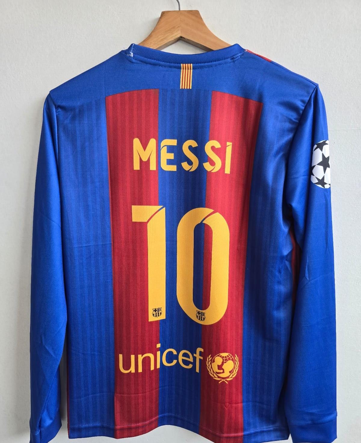 FC Barcelona 2016/2017 Full Sleeve Embroidery Home Jersey Messi