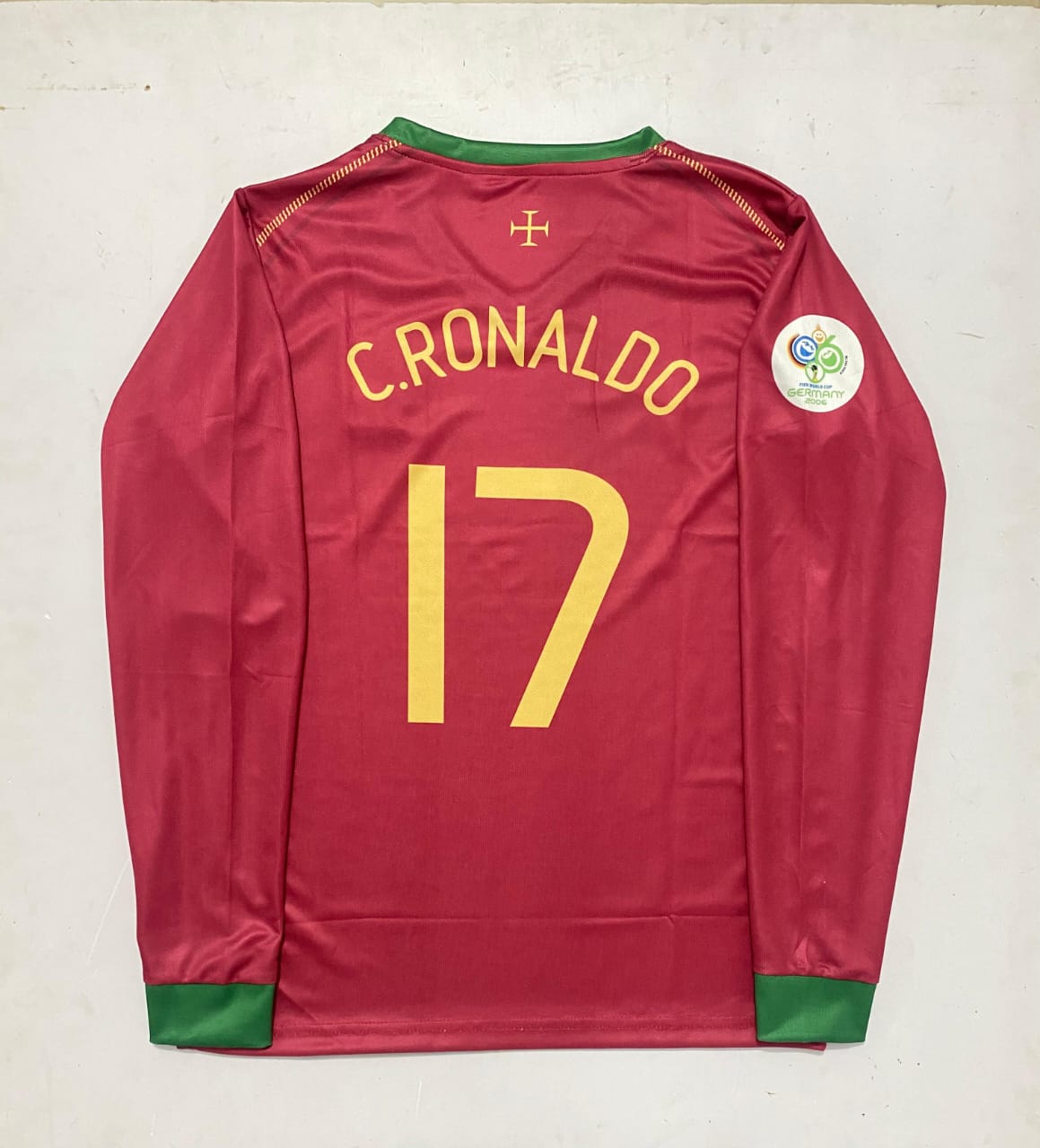 Portugal 2006  World Cup Full Sleeve Embroidery Home Kit Ronaldo