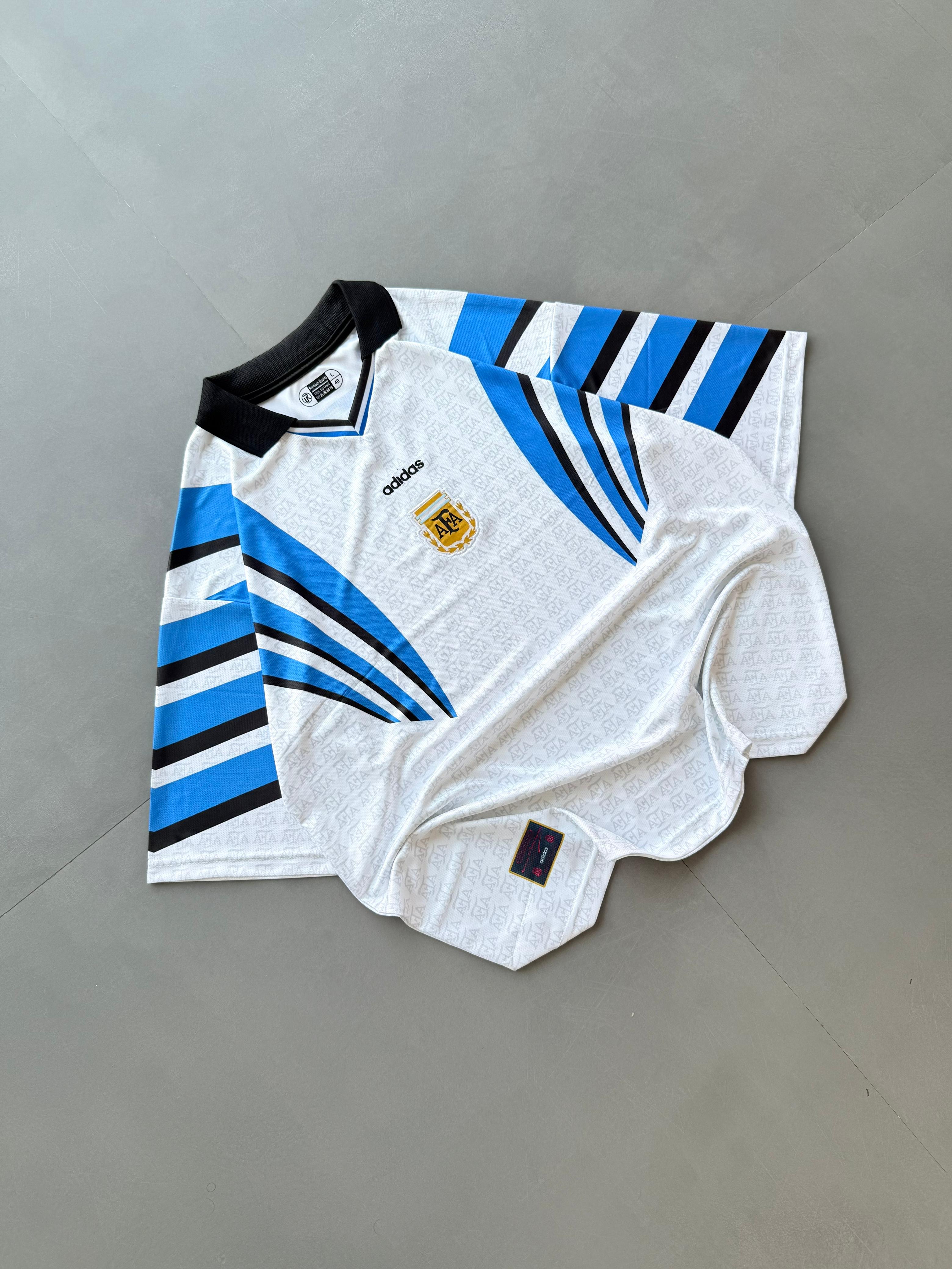 Argentina 1996/1997 Third Kit Five Sleeve Collar With Embroidery
