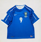 Brazil 1998 World Cup Five Sleeve Embroidery Away Jersey Ronaldo 9
