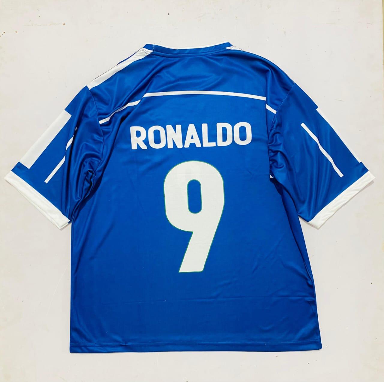 Brazil 1998 World Cup Five Sleeve Embroidery Away Jersey Ronaldo 9