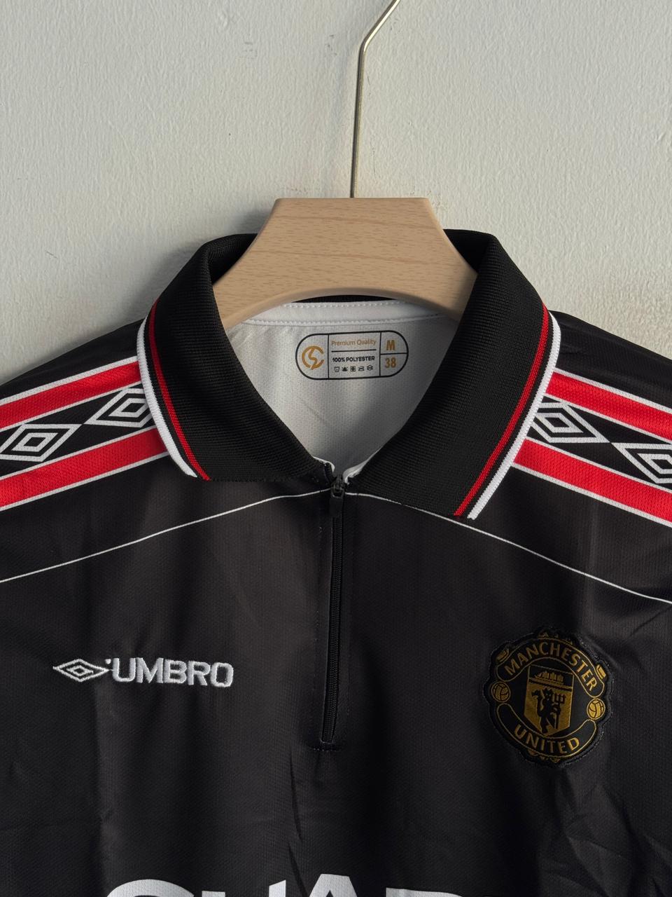 MANCHESTER UNITED 1998 - 1999 FULL SLEEVE ZIP EMBROIDERY AWAY JERSEY BECKHAM