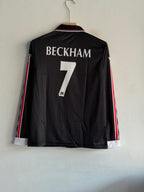 MANCHESTER UNITED 1998 - 1999 FULL SLEEVE ZIP EMBROIDERY AWAY JERSEY BECKHAM