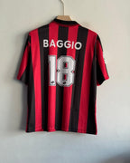 AC MILAN 1995-96 HOME KIT BAGGIO FIVESLEEVE POLO PREMIUM EMBROIDERY