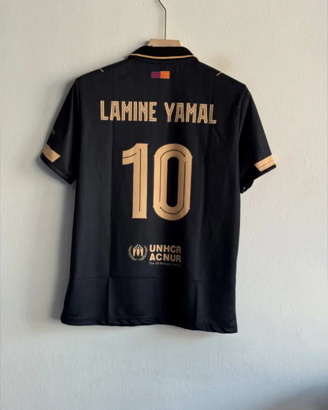 BARCELONA BLACK SPECIAL PREMATCH KIT LAMINE YAMAL PREMIUM POLO