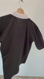 CASUAL STREET WEAR  T SHIRT COLLAR FIVE SLEEVE  EMBROIDERY