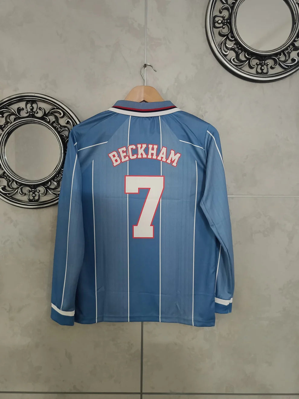 England 1998 Full Sleeve Away Kit Embroidery Beckham